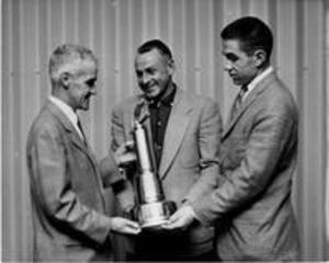 Presentation of 1958 Winter Carnival Team Trophy