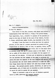 Hon. James L. Davenport's Letter to Hon. S.W. McCall