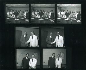 Contact sheets of photographs from a Suffolk University Alumni Board meeting