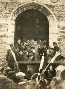 Foch, Ferdinand leaving Boston College after receiving honorary degree