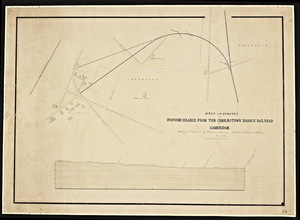 Plan and profile of a proposed branch from the Charlestown branch railroad to Cambridge / Thomas Doane.