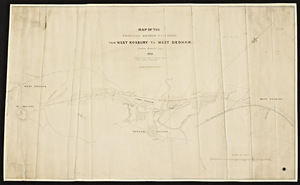 Map of the proposed branch railroad from West Roxbury to West Dedham from surveys made in 1847 for railroad from Boston to Blackstone / James Laurie, engineer.