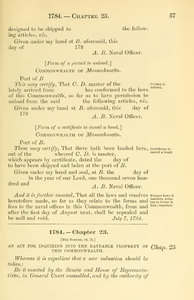 1784 Chap. 0023 An Act For Inquiring Into The Rateable Property Of This Commonwealth.