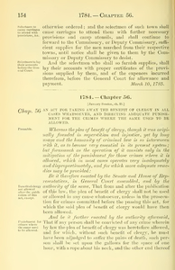 1784 Chap. 0056 An Act For Taking Away The Benefit Of Clergy In All Cases Whatsoever, And Directing Adequate Punishment For The Crimes Where The Same Used To Be Allowed.