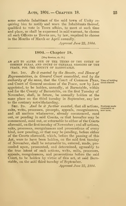 1804 Chap. 0018 An Act To Alter One Of The Terms Of The Court Of Common ...