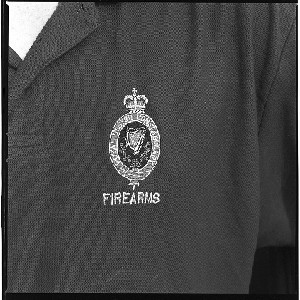 RUC logo worn on tee-shirt by the firearms training section