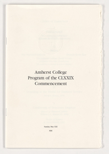 Amherst College Commencement program, 2000 May 21