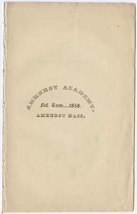 Amherst Academy catalog, 1848 fall term
