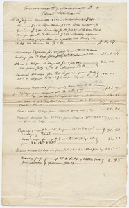 Edward Hitchcock geological survey expense account, 1830 July to 1830 October