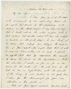 Governor Edward Everett letter to Edward Hitchcock, 1838 December 22