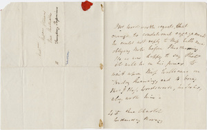 William Wordsworth letter to Helen Maria Williams, [1820 October]