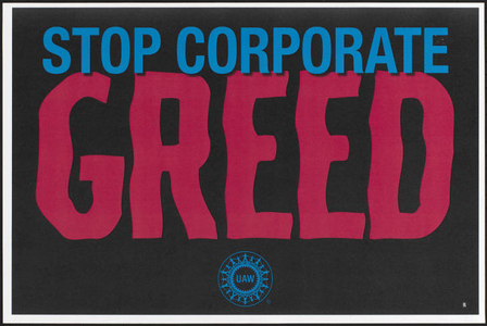 Stop corporate greed