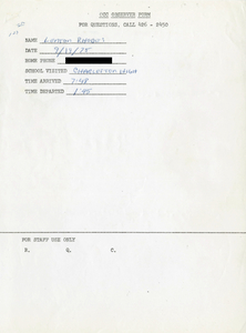 Citywide Coordinating Council daily monitoring report for Charlestown High School by Lenton D. Rhodes, 1975 September 19
