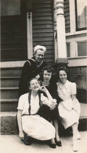 McDonald siblings on Carter Street in Lowell