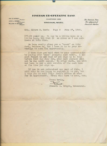 Allura B. Davis letter (page two)