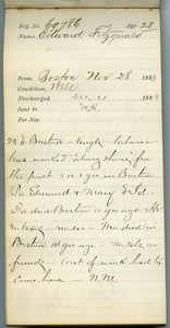 Tewksbury Almshouse Intake Record: Fitzgerald, Edward