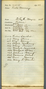 Tewksbury Almshouse Intake Record: Barry, Joanna