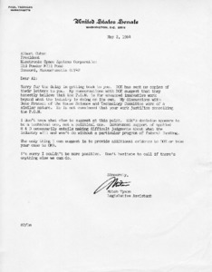 Letter to Albert Cohen from Mitch Tyson regarding Program Opportunity Notice (PON), Innovative Point Focus Solar Concentrator