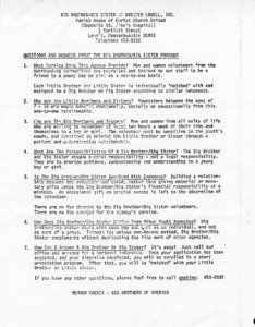 Questions and answers about the Big Brother/Big Sister program
