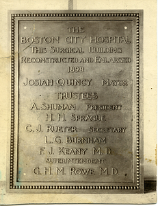 [The Boston City Hospital, this surgical building reconstructed and enlarged, 1898]