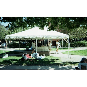 Volunteers at the refreshment tent.