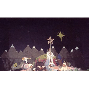 Children perform a Christmas pageant on Three Kings Day.
