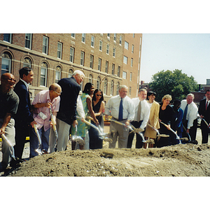 Government officials and politicians at the groundbreaking ceremony of Parcel C in Chinatown