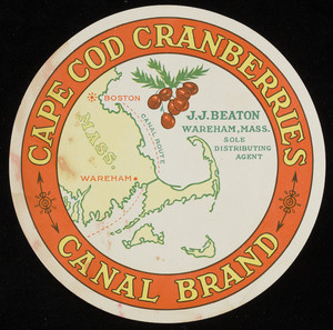 Canal Brand Cape Cod Cranberries crate label