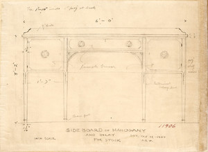 "Sideboard of Mahogany and Inlay for Stock"