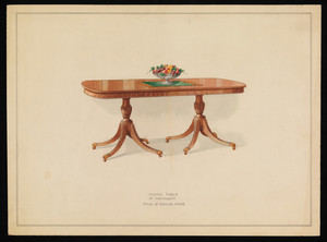 "Dining Table of Mahogany, Style of Duncan Phyfe"