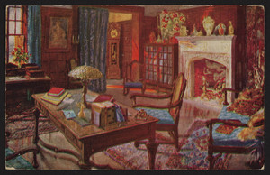 Postcard for C.B. Moller Inc., furniture, Massachusetts Avenue, Lafayette Square, Cambridge, Mass., September 1911