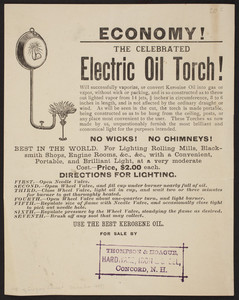 Handbill for the Electric Oil Torch, location unknown, undated