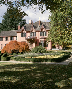 View of exterior in the fall, Roseland Cottage, Woodstock, Conn.