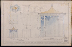 Architectural drawings of a gazebo, Cambridge, Mass.