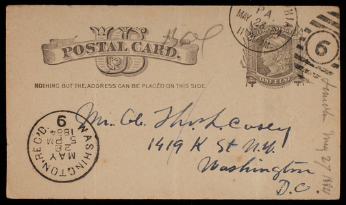 Thomas Lincoln Casey, Jr. To Emma Weir Casey, May 27, 1884 - Digital ...