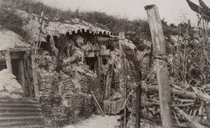 Close-up view of dugout and trench, Tahure