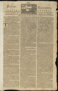 The Boston-Gazette, and Country Journal, 20 October 1766