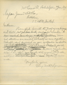 Letter from Benjamin Smith Lyman to James T. White & Company