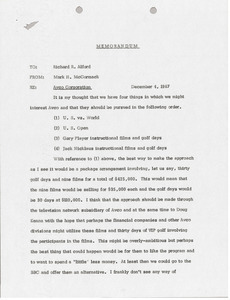 Memorandum from Mark H. McCormack to Richard R. Alford