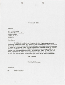 Letter from Mark H. McCormack to Terry Bray