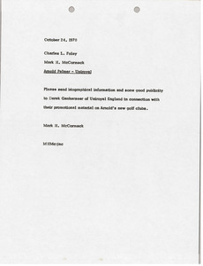 Memorandum from Mark H. McCormack to Charles L. Foley