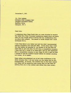 Letter from Mark H. McCormack to John Letters