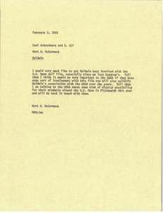 Memorandum from Mark H. McCormack to Saul Schoenberg and Shigeki Uji