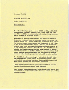 Memorandum from Mark H. McCormack to Michael Halstead