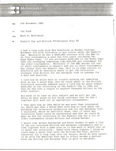 Memorandum from Mark H. McCormack to Ian Todd