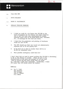 Memorandum from Mark H. McCormack to Doug Billman