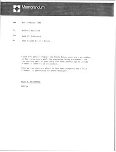 Memorandum from Mark H. McCormack to Michael Halstead