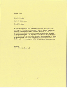 Memorandum from Mark H. McCormack to John L. Macklin