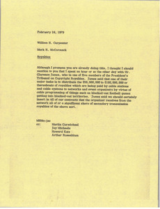 Memorandum from Mark H. McCormack to William H. Carpenter