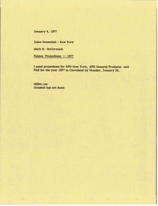 Memorandum from Mark H. McCormack to Jules Rosenthal